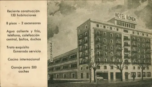 Ak Madrid Spanien, Hotel Ronda, Ronda de Toledo 24