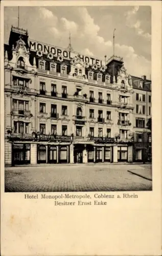 Ak Koblenz am Rhein, Hotel Monopol-Metropole