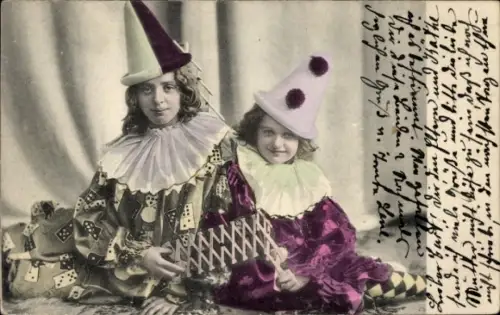 Ak Karneval, Kinder in Kostümen