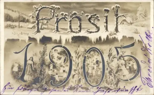 Ak Glückwunsch Neujahr, Jahreszahl 1905