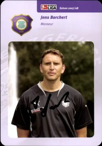 Autogrammkarte Masseur Jens Borchert, FC Erzgebirge Aue, Autogramm
