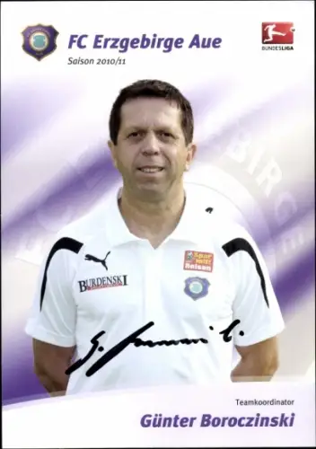 Autogrammkarte Teamkoordinator Günter Boroczinski, FC Erzgebirge Aue, Autogramm