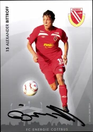 Autogrammkarte Fußballer Alexander Bittroff, FC Energie Cottbus, Autogramm