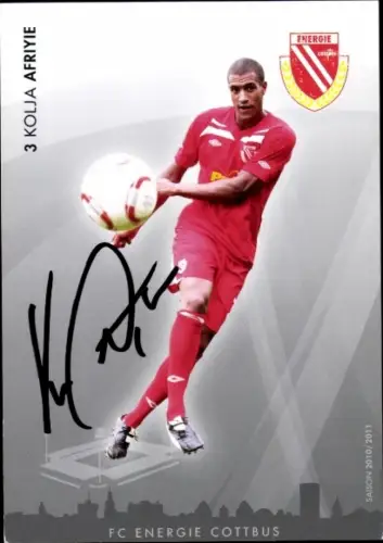 Autogrammkarte Fußballer Kolja Afriyie, FC Energie Cottbus, Autogramm