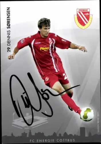 Autogrammkarte Fußballer Dennis Sorensen, FC Energie Cottbus, Autogramm