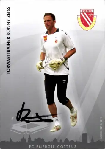 Autogrammkarte Torwarttrainer Ronny Zeiss, FC Energie Cottbus, Autogramm