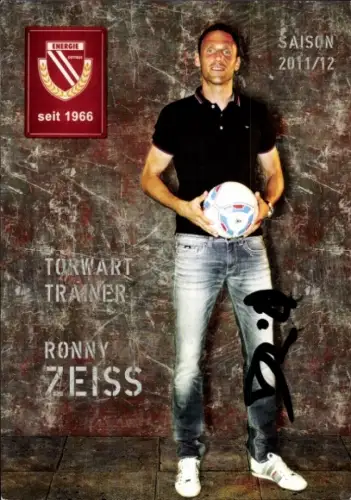 Autogrammkarte Torwarttrainer Ronny Zeiss, FC Energie Cottbus, Autogramm