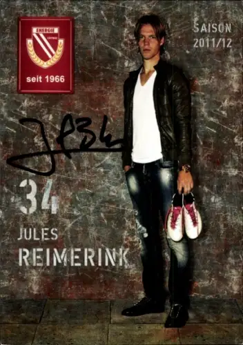 Autogrammkarte Fußballer Jules Reimerink, FC Energie Cottbus, Autogramm