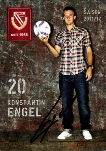 Autogrammkarte Fußballer Konstantin Engel, FC Energie Cottbus, Autogramm