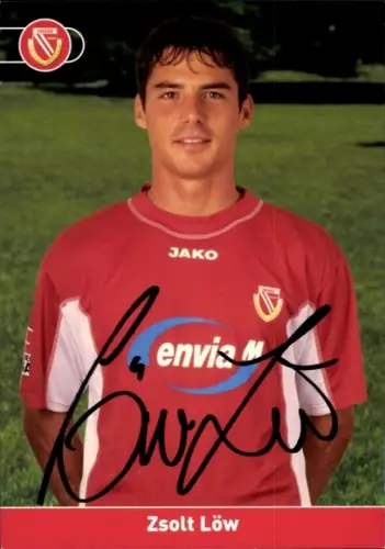 Autogrammkarte Fußballer Zsolt Löw, FC Energie Cottbus, Autogramm