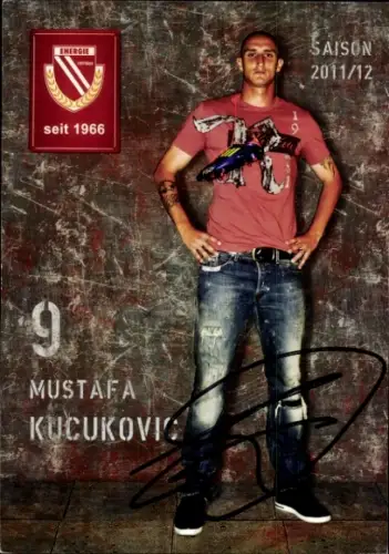 Autogrammkarte Fußballer Mustafa Kucukovic, FC Energie Cottbus, Autogramm