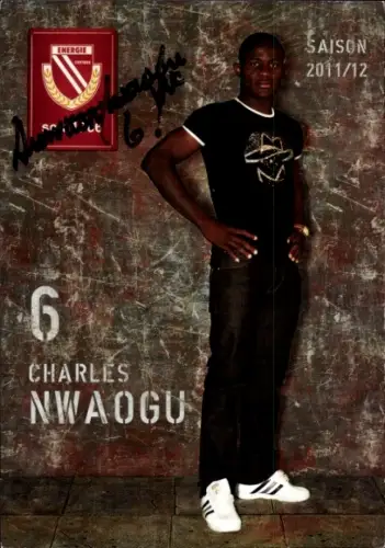 Autogrammkarte Fußballer Charles Nwaogu, FC Energie Cottbus, Autogramm