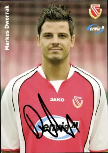 Autogrammkarte Fußballer Markus Dworrak, FC Energie Cottbus, Autogramm