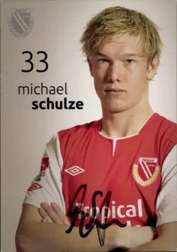 Autogrammkarte Fußballer Michael Schulze, FC Energie Cottbus, Autogramm