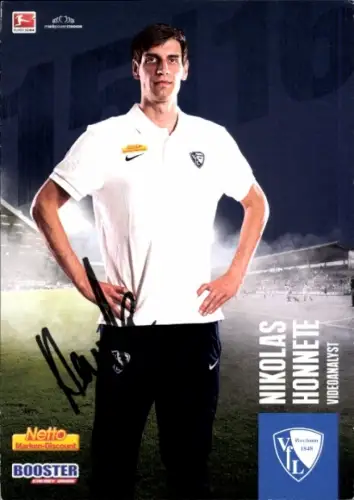 Autogrammkarte Videoanalyst Nikolas Honnete, VfL Bochum, Autogramm