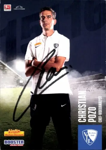 Autogrammkarte Chef Videoanalyst Christian Pozo, VfL Bochum, Autogramm