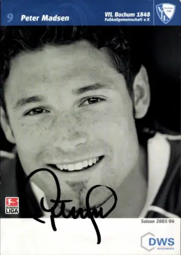 Autogrammkarte Fußballer Peter Madsen, VfL Bochum, Autogramm