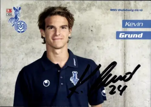 Autogrammkarte Fußballer Kevin Grund, MSV Duisburg, Autogramm