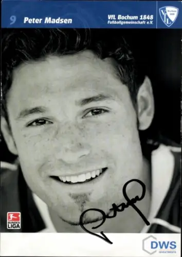 Autogrammkarte Fußballer Peter Madsen, VfL Bochum, Autogramm