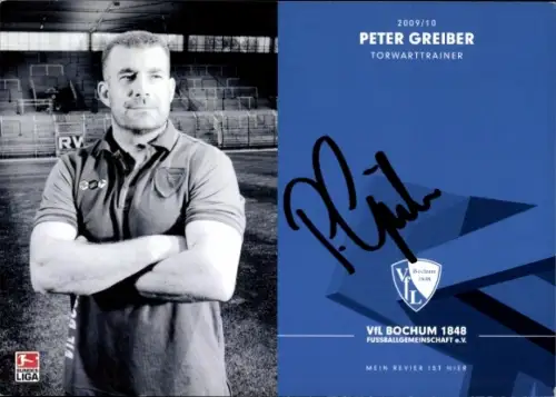 Autogrammkarte Torwarttrainer Peter Greiber, VfL Bochum, Autogramm
