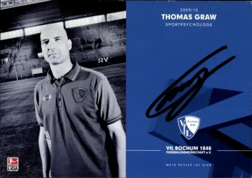 Autogrammkarte Sportpsychologe Thomas Graw, VfL Bochum, Autogramm