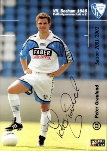 Autogrammkarte Fußballer Peter Graulund, VfL Bochum, Autogramm
