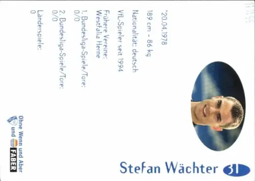 Autogrammkarte Fußballer Stefan Wächter, VfL Bochum, Autogramm