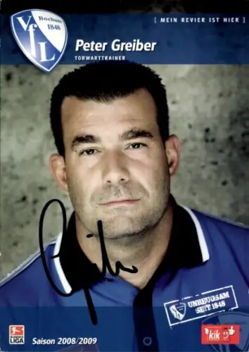 Autogrammkarte Torwarttrainer Peter Greiber, VfL Bochum, Autogramm