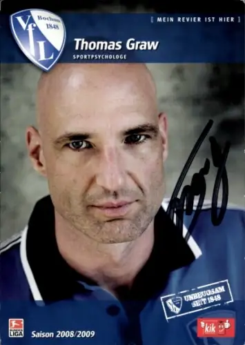 Autogrammkarte Sportpsychologe Thomas Graw, VfL Bochum, Autogramm