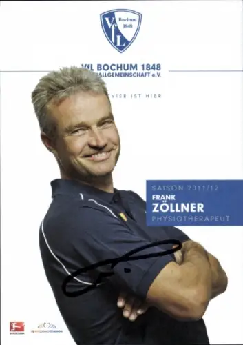 Autogrammkarte Physiotherapeut Frank Zöllner, VfL Bochum, Autogramm