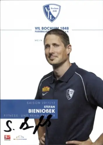 Autogrammkarte Fitness- und Reha Trainer Stefan Bienioßek, VfL Bochum, Autogramm