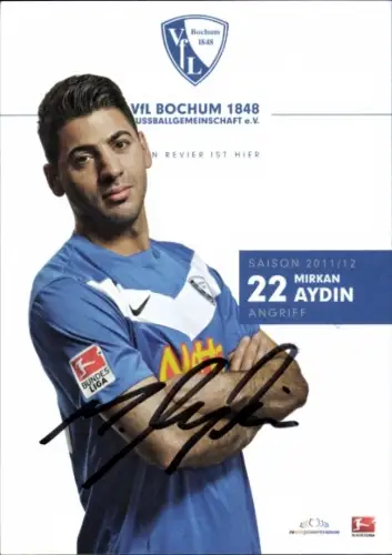 Autogrammkarte Fußballer Mirkan Aydin, VfL Bochum, Autogramm