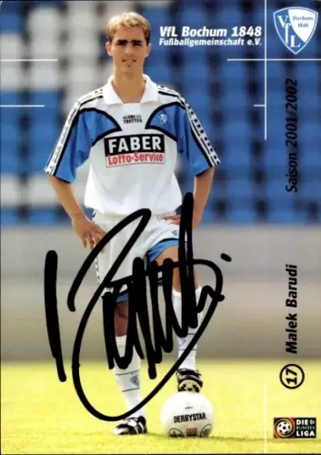 Autogrammkarte Fußballer Malek Barudi, VfL Bochum, Autogramm