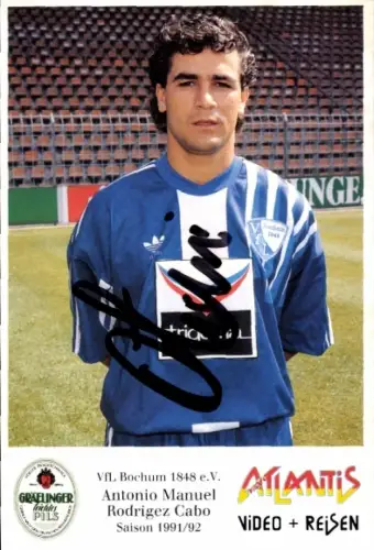 Autogrammkarte Fußballer Antonio Manuel Rodrigez Cabo, VfL Bochum, Autogramm