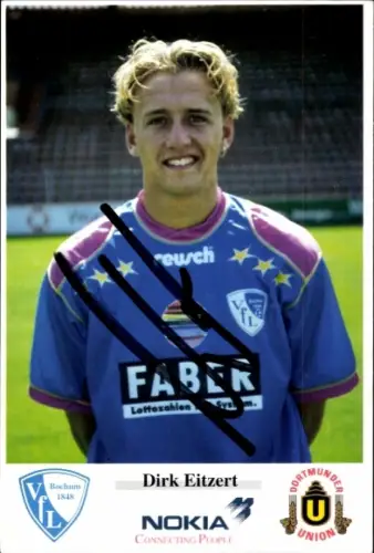 Autogrammkarte Fußballer Dirk Eitzert, VfL Bochum, Autogramm