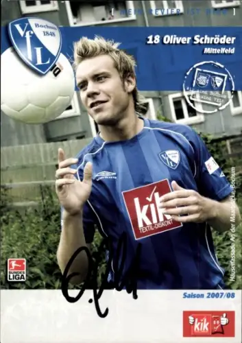 Autogrammkarte Fußballer Oliver Schröder, VfL Bochum, Autogramm