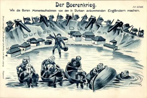 Künstler Litho Der Boerenkrieg, In Durban angekommene Engländer, Burenkrieg, Bruno Bürger 6066