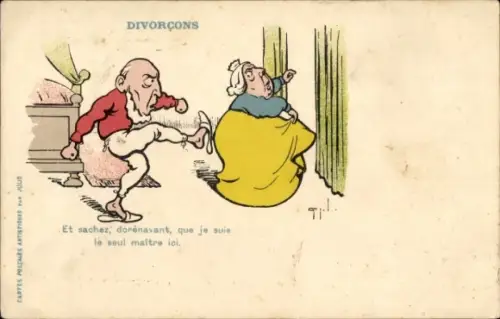 Künstler Ak Burenkrieg Karikatur, Königin Victoria, Präsident Kruger