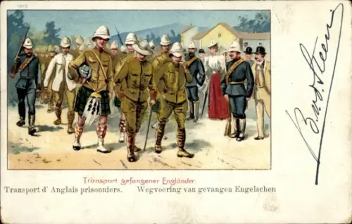 Litho Burenkrieg, Transport gefangener Engländer