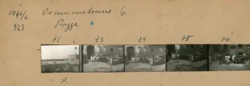 Kontaktabzug Fotos Berlin Kreuzberg, Oranienstraße 6, Rogge, 5 Fotos ca. 4x2 cm