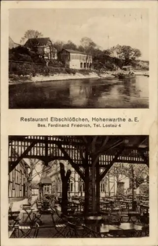 Ak Hohenwarthe Möser Sachsen Anhalt, Restaurant Elbschlösschen, Bes. Ferdinand Friedrich
