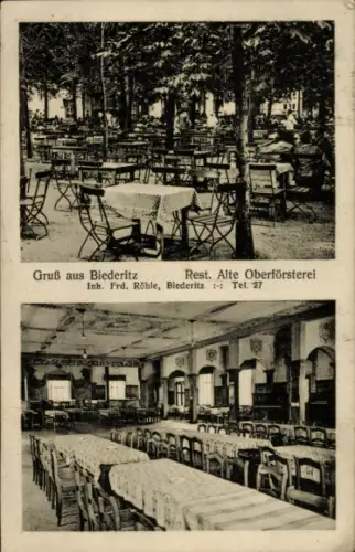 Ak Biederitz in Sachsen Anhalt, Restaurant Alte Oberförsterei, Inh. Frd. Röhle