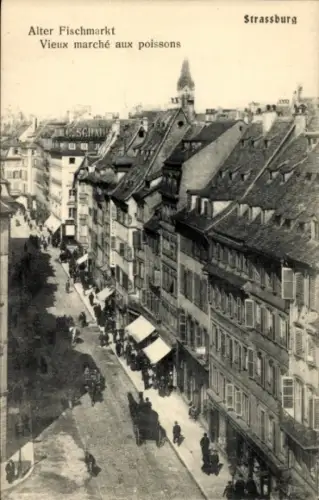 Ak Straßburg Elsass Bas Rhin, Alter Fischmarkt