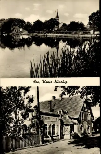Ak See Niesky in der Oberlausitz, Gasthof Brauerei
