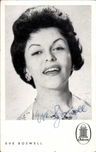 Ak Sängerin Eve Boswell, Autogramm
