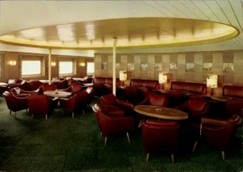 Ak Schiff MS Regina Maris, Lübeck Linie, Rauchsalon