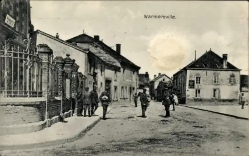 Ak Warmeriville Marne, Straßenpartie, Soldaten
