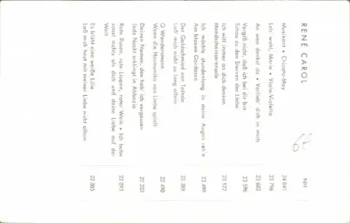 Ak Sänger René Carol, Autogramm