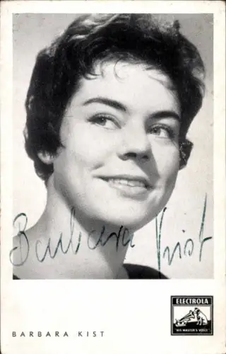 Ak Sängerin Barbara Kist, Portrait, Electrola, Autogramm