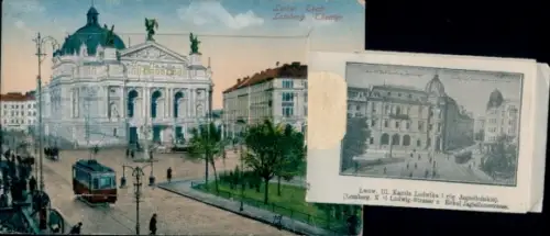 Leporello Ak Lwiw Lwów Lemberg Ukraine, Theater, Ludwigstraße